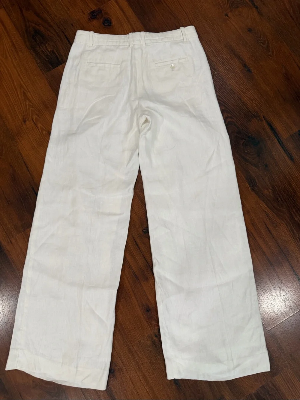 J.Crew Women’s Size 6 White Wide-Leg Dress Pants Trousers 100% linen